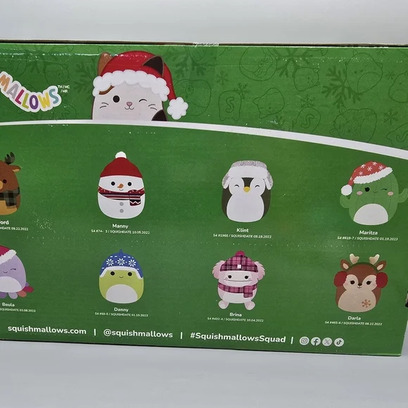 Squishmallow Winter Holiday 8 Pack 4 Inch Plush Ornament Set Collection - Picture 2 of 2